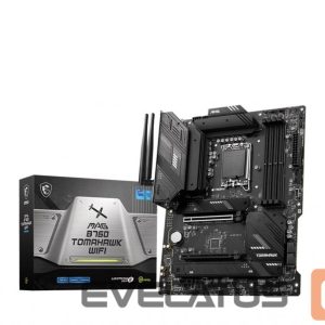 Intel protsessori emaplaat MSI  MAG B760 TOMAHAWK WIFI Processor family Intel Processor socket LGA1700 DDR5 Supported hard disk drive interfaces SATA, M.2 Number of SATA connectors 4 