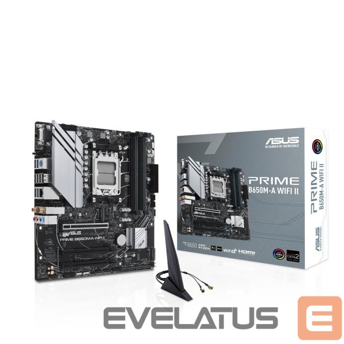 AMD protsessori emaplaat Asus Mainboard||AMD B650|Micro-ATX|Memory DDR5|Memory slots 4|3xPCI-Express 4.0 16x|2xM.2|1x15pin D-sub|1xHDMI|1xDisplayPort|4xUSB 2.0|4xUSB 3.2|1xPS/2|1xRJ45|3xAudio port|PRIMEB650M-AWIFIII