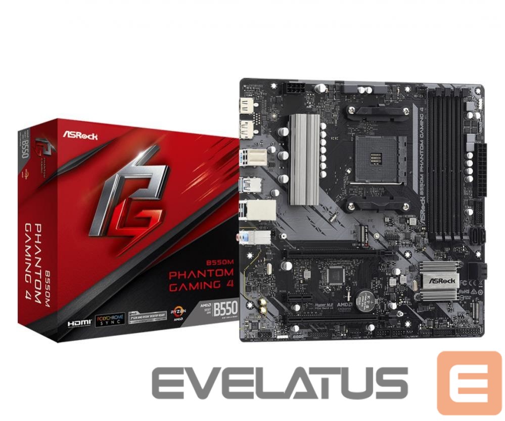 AMD protsessori emaplaat Asrock Mainboard||AMD B550|SAM4|MicroATX|1xPCI-Express 3.0 1x|1xPCI-Express 3.0 4x|2xM.2|1xPCI-Express 4.0 16x|Memory DDR4|Memory slots 4|1xHDMI|1xDisplayPort|2xAudio-In|1xAudio-Out|2xUSB 2.0|4xUSB 3.2|1xPS/2|1xRJ45|B550MPHANTOMGAMING4