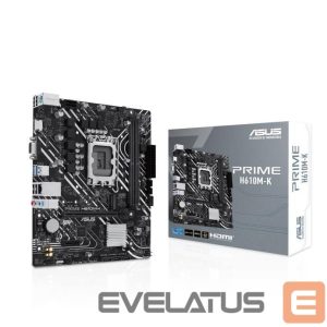Intel protsessori emaplaat Asus  Mainboard||Intel H610|LGA1700|Micro-ATX|Memory DDR5|Memory slots 2|1xPCI-Express 3.0 1x|1xPCI-Express 4.0 16x|1xM.2|1x15pin D-sub|1xHDMI|4xUSB 2.0|2xUSB 3.2|1xPS/2|1xRJ45|3xAudio port|PRIMEH610M-K 