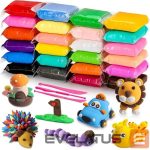 Mänguasjad Kiddyz  24pcs Modelling Clay Set Soft Air-Dry & Non-Toxic Creative DIY Toy Multicolor 