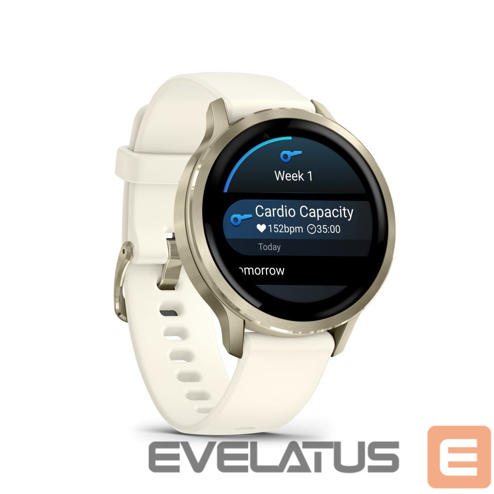 Nutikell Garmin Venu 4 - 41mm, Lunar Gold with Bone Silicone Band sports watch
