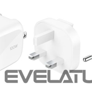 Adaptrid Belkin  BOOSTCHARGE 100w 2C1A Wall Charger with interchangable plug tips UK, EU, US White