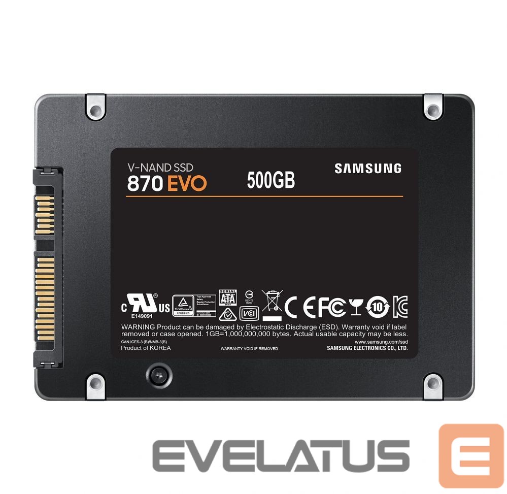 Kõvaketas SSD Samsung Samsung SSD 870 EVO 500 GB, SSD form factor 2.5