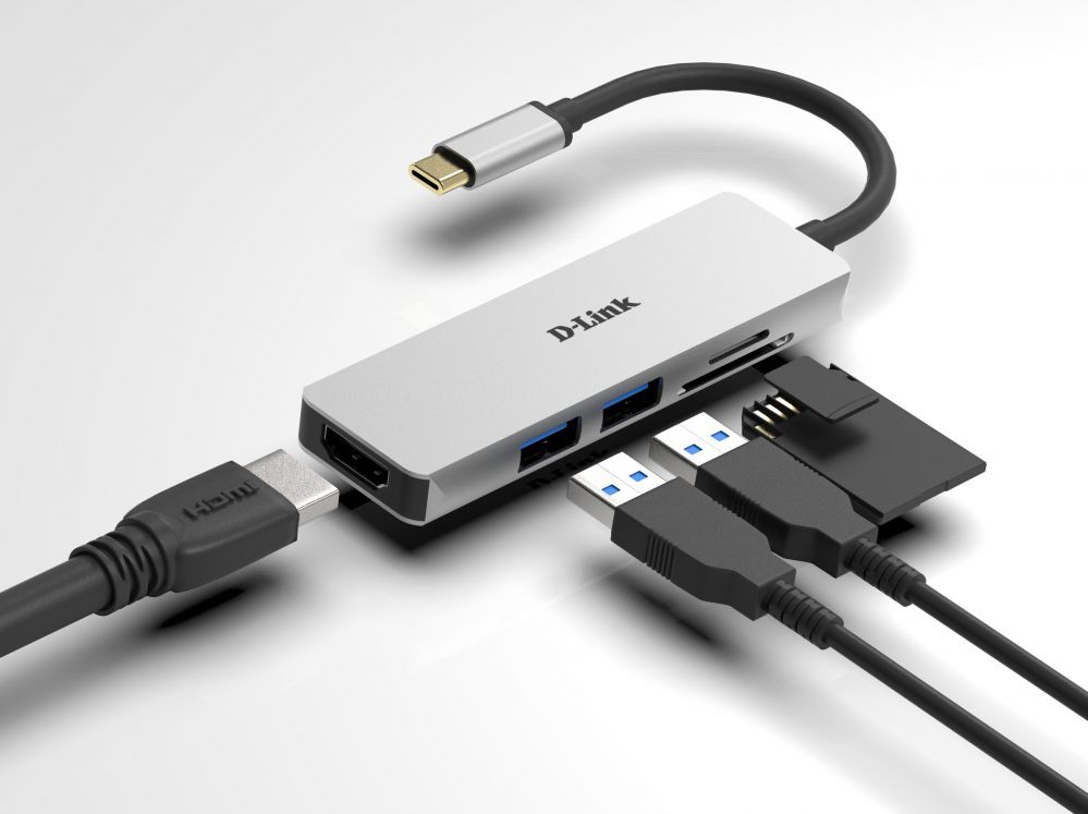 Ruuterid D-link 5-in-1 USB-C Hub with HDMI and SD/microSD Card Reader DUB-M530 0.11 m