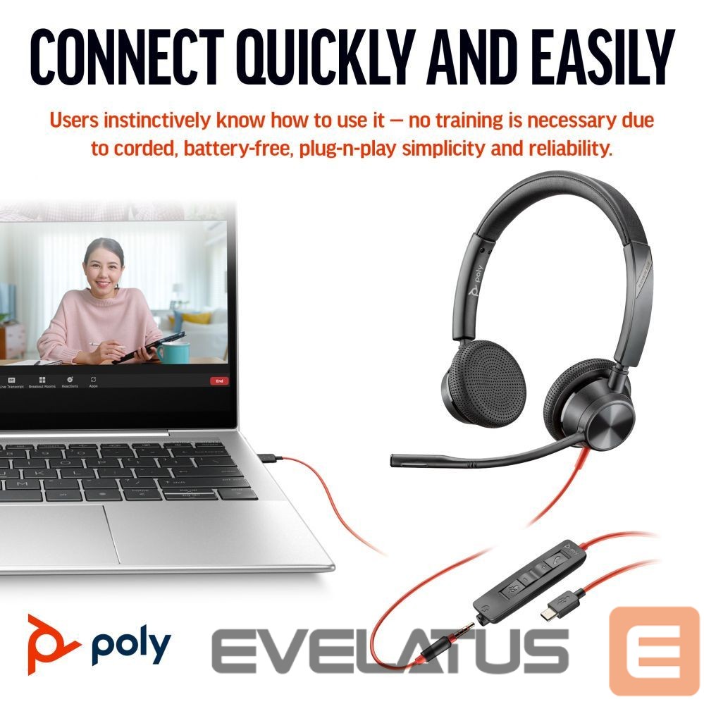 Arvutitarvikud HP HP Poly BW 3325 -M USB-C HS +USB-C/A