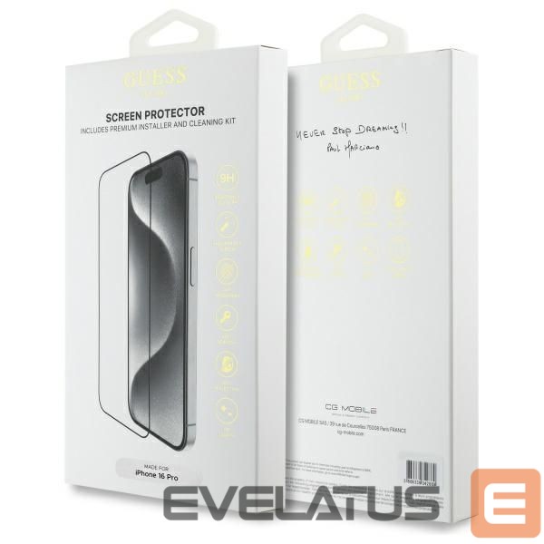 Muud kaubad Guess Guess Screen Protector 2.5D Outline Tempered Glass for iPhone 16 Pro