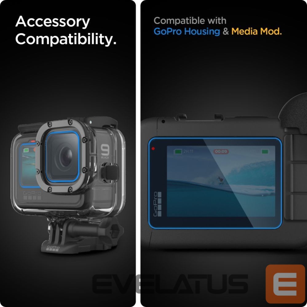 Muud kaubad Spigen Spigen Glass.tR Slim Tempered Glass + Film 2-Set for GoPro Hero 9 / 10 / 11 / 12 - Transparent