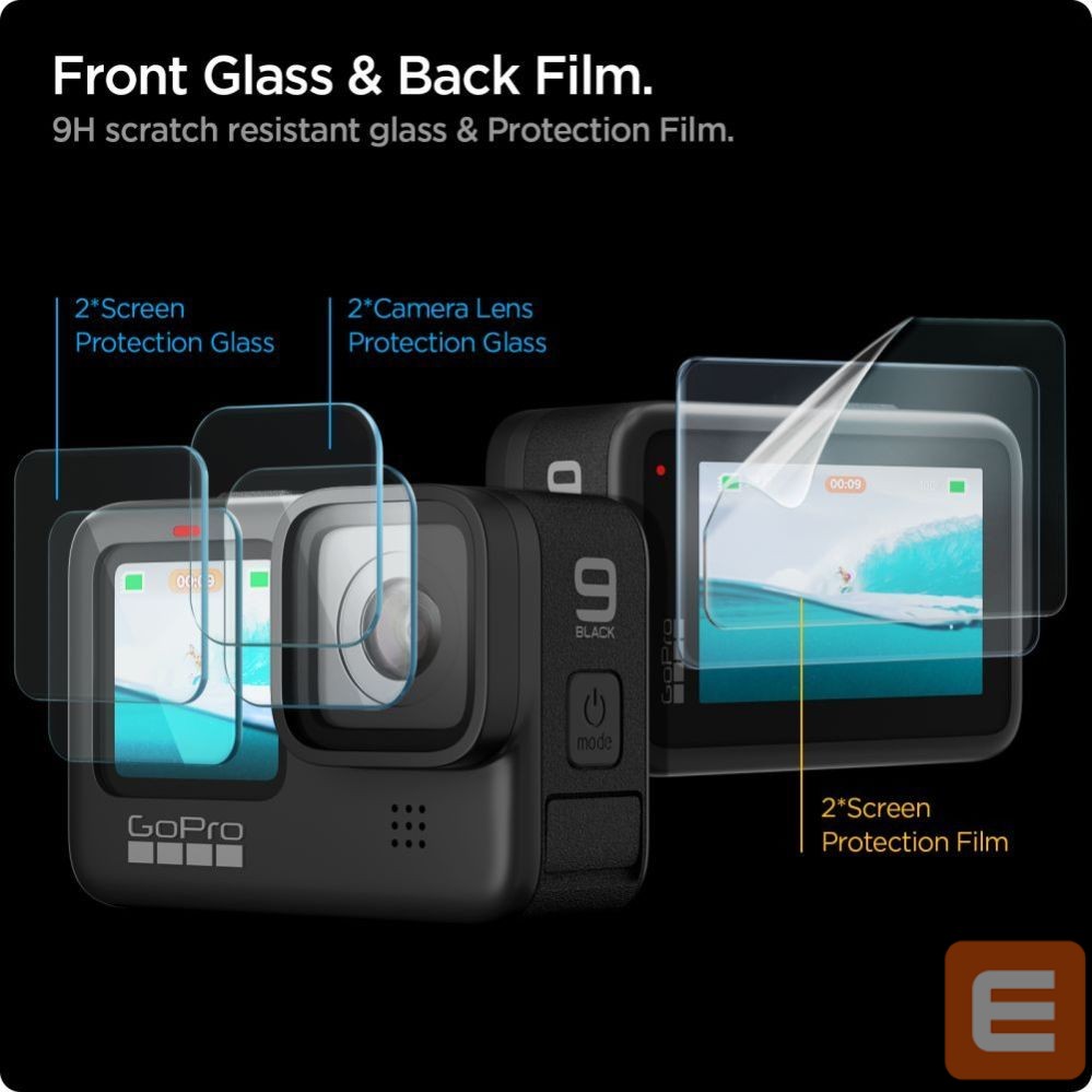 Muud kaubad Spigen Spigen Glass.tR Slim Tempered Glass + Film 2-Set for GoPro Hero 9 / 10 / 11 / 12 - Transparent