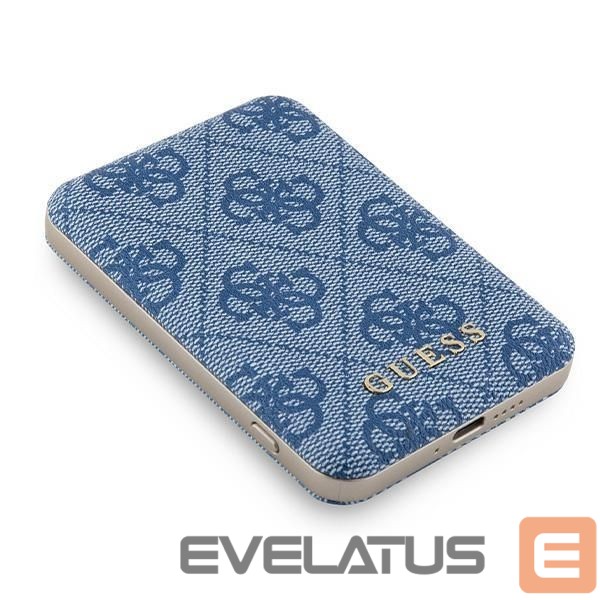 Muud kaubad Guess Guess Powerbank inductive 15W GUPB5FP4EMGB 5000mAh blue/blue 4G Leather Metal Logo MagSafe