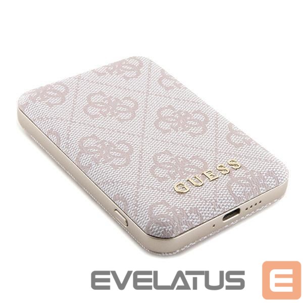 Muud kaubad Guess Guess Powerbank inductive 15W GUPB5FP4EMGP 5000mAh pink/pink 4G Leather Metal Logo MagSafe