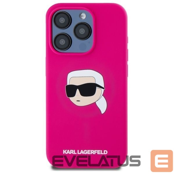Muud kaubad Karl Lagerfeld Karl Lagerfeld KLHMP15LSKHPPPLF iPhone 15 Pro 6.1" fuchsia/fuschia hardcase Silicone Karl Head Print MagSafe