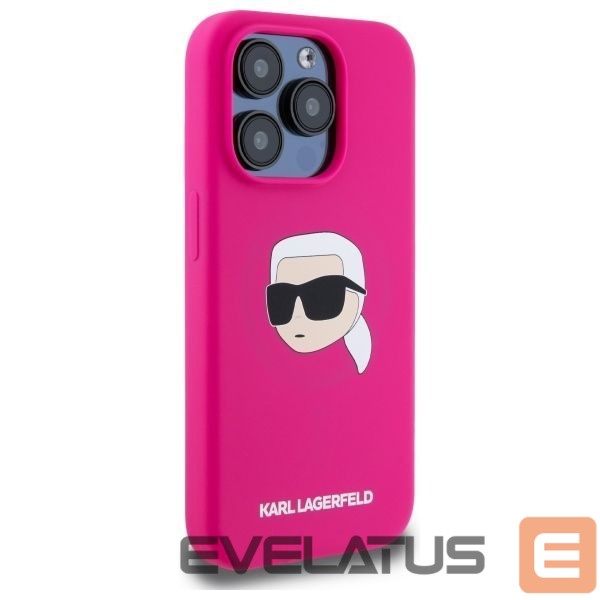 Muud kaubad Karl Lagerfeld Karl Lagerfeld KLHMP15LSKHPPPLF iPhone 15 Pro 6.1" fuchsia/fuschia hardcase Silicone Karl Head Print MagSafe