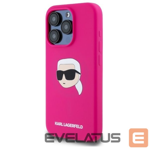 Muud kaubad Karl Lagerfeld Karl Lagerfeld KLHMP15LSKHPPPLF iPhone 15 Pro 6.1" fuchsia/fuschia hardcase Silicone Karl Head Print MagSafe