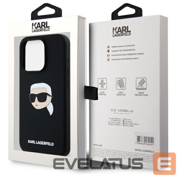 Muud kaubad Karl Lagerfeld Karl Lagerfeld KLHMP15LSKHPPLK iPhone 15 Pro 6.1" black/black hardcase Silicone Karl Head Print MagSafe