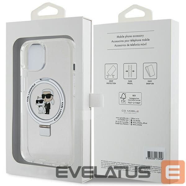 Muud kaubad Karl Lagerfeld Karl Lagerfeld KLHMP15SHMRSKCH iPhone 15 / 14 / 13 6.1" white/white hardcase Ring Stand Karl&Choupette MagSafe