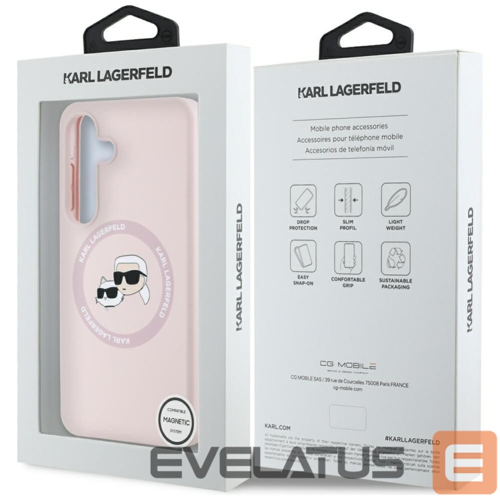 Muud kaubad Karl Lagerfeld Karl Lagerfeld Silicone Double Heads And Circle MagSafe Samsung Galaxy S25 Case Pink