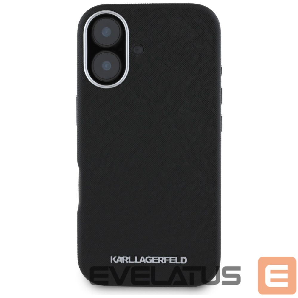 Muud kaubad Karl Lagerfeld Karl Lagerfeld Saffiano Full Wrapped Elongated Metal Logo MagSafe Case for iPhone 16 - Black