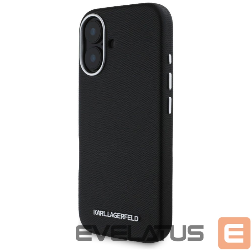 Muud kaubad Karl Lagerfeld Karl Lagerfeld Saffiano Full Wrapped Elongated Metal Logo MagSafe Case for iPhone 16 - Black