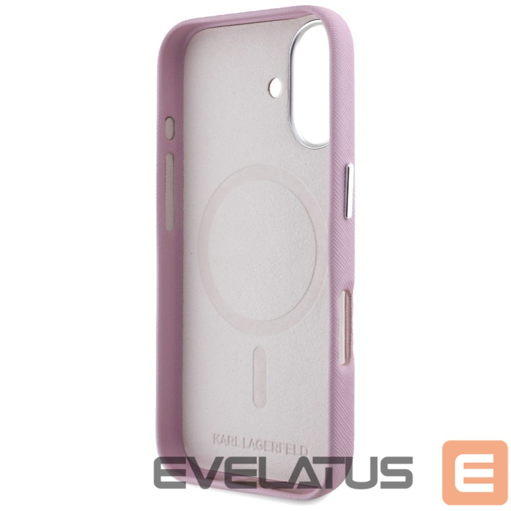Muud kaubad Karl Lagerfeld Karl Lagerfeld Saffiano Full Wrapped Elongated Metal Logo MagSafe iPhone 16 Case - Pink
