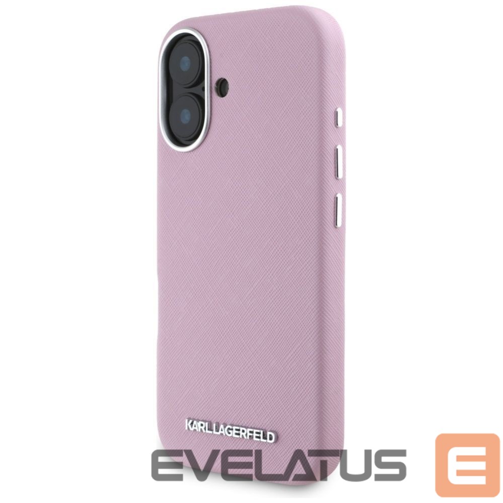Muud kaubad Karl Lagerfeld Karl Lagerfeld Saffiano Full Wrapped Elongated Metal Logo MagSafe iPhone 16 Case - Pink