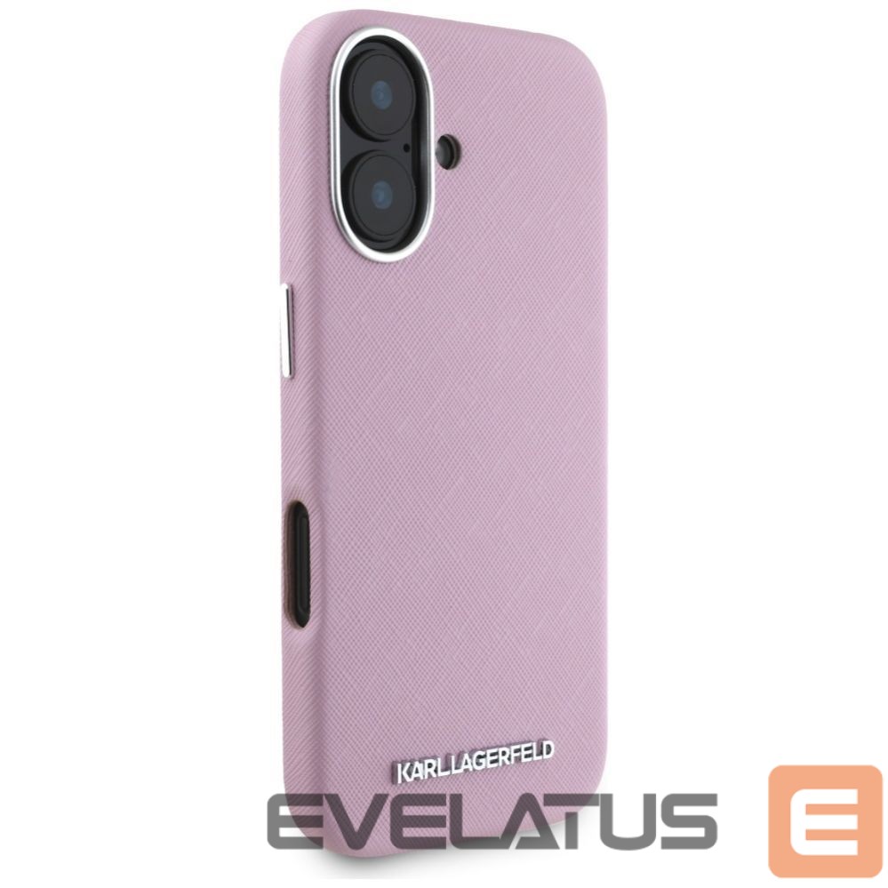 Muud kaubad Karl Lagerfeld Karl Lagerfeld Saffiano Full Wrapped Elongated Metal Logo MagSafe iPhone 16 Case - Pink