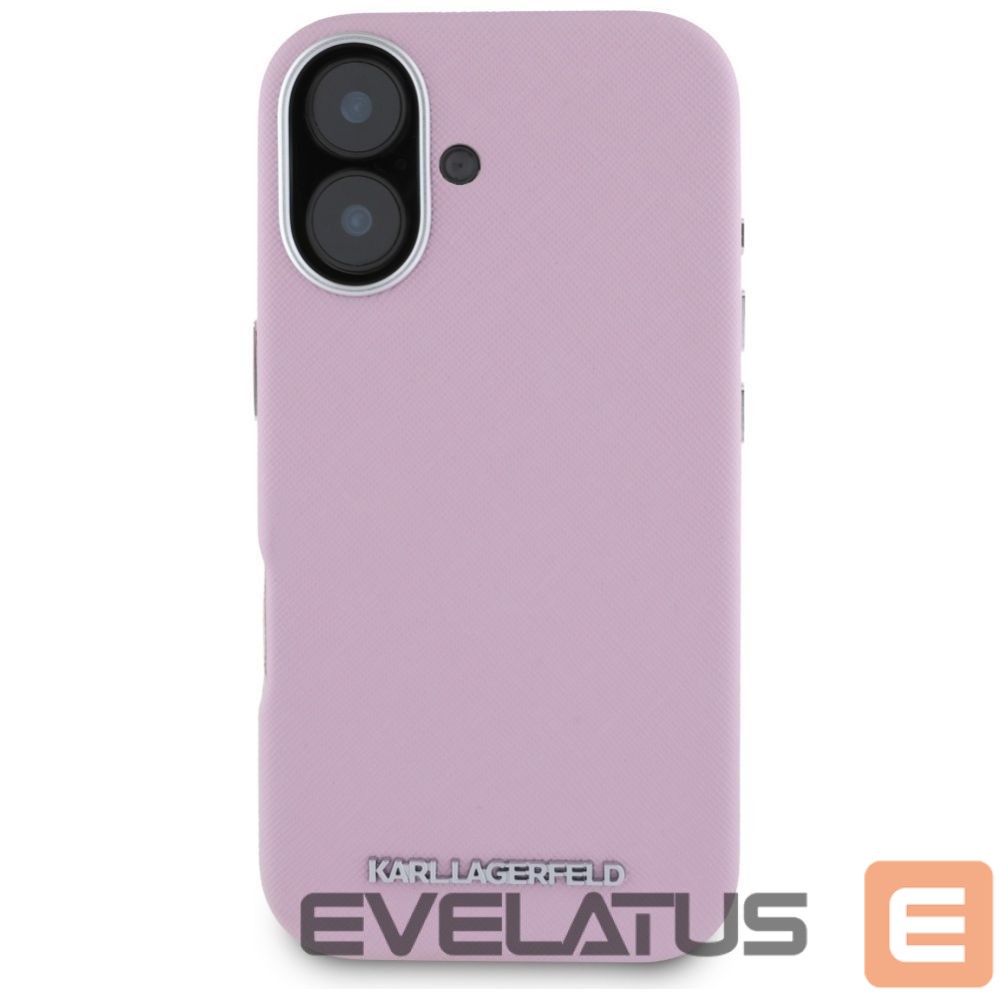 Muud kaubad Karl Lagerfeld Karl Lagerfeld Saffiano Full Wrapped Elongated Metal Logo MagSafe iPhone 16 Case - Pink