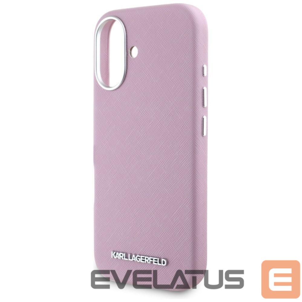 Muud kaubad Karl Lagerfeld Karl Lagerfeld Saffiano Full Wrapped Elongated Metal Logo MagSafe iPhone 16 Case - Pink