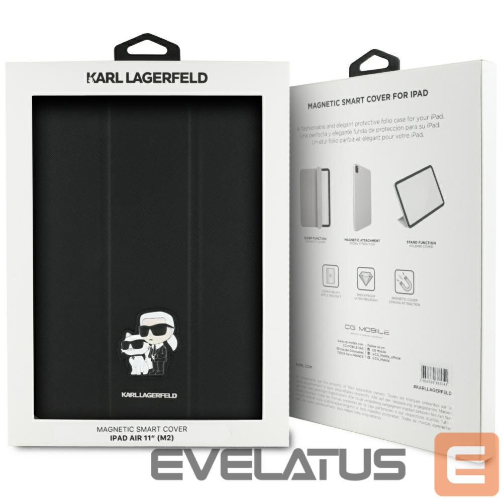 Muud kaubad Karl Lagerfeld Karl Lagerfeld Saffiano Magnetic Karl & Choupette iPad Air 11" 2024 Book Cover Case - Black