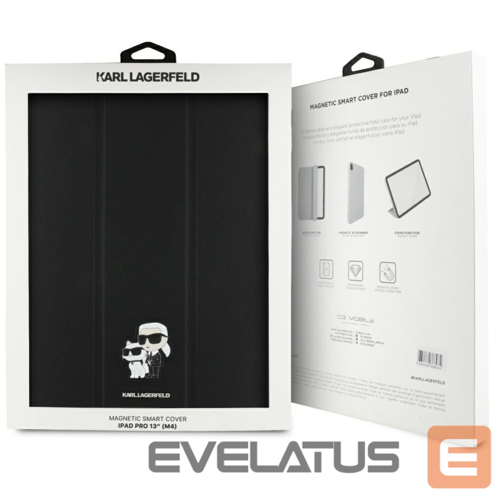 Muud kaubad Karl Lagerfeld Karl Lagerfeld Saffiano Magnetic Karl & Choupette iPad Pro 13" 2024 Book Cover Case - Black