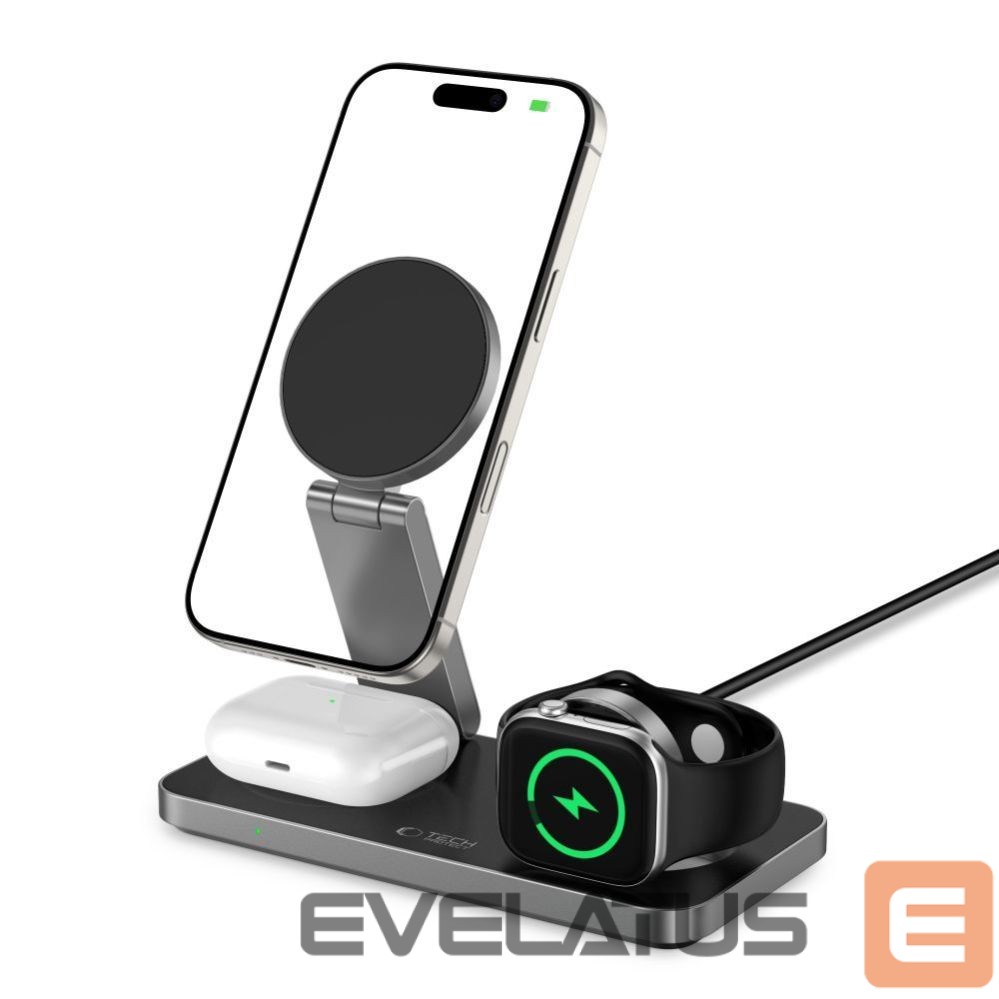 Muud kaubad Tech-Protect Tech-Protect QI15W-A47 MagSafe 3in1 Inductive Charger + USB-C Cable - Black