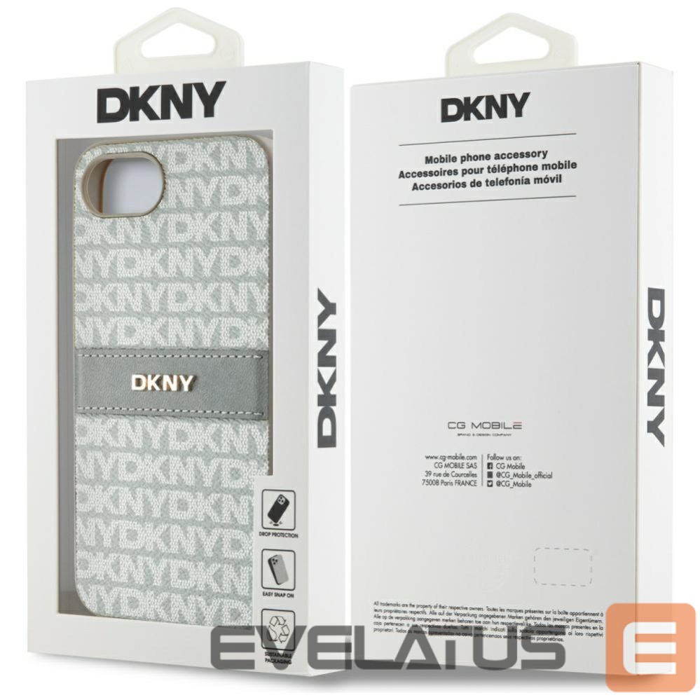 Muud kaubad DKNY DKNY Repeat Texture Pattern with Tonal Stripe iPhone 16e Case - Beige