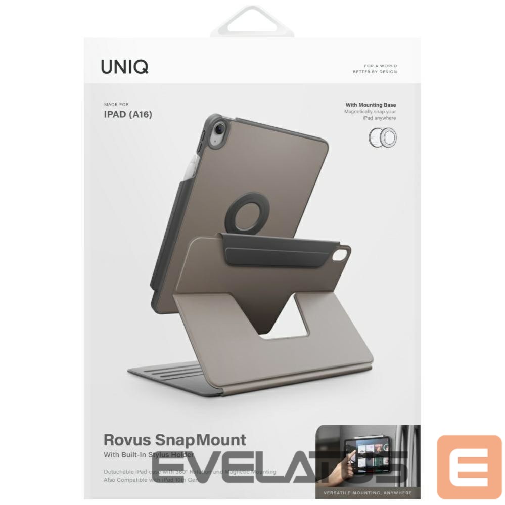 Muud kaubad UNIQ Uniq Rovus Snapmount Magnetic 360 Rotating Detachable Case for iPad 11" 2025 / iPad 10.9" 2022 (10th gen.) - Gray