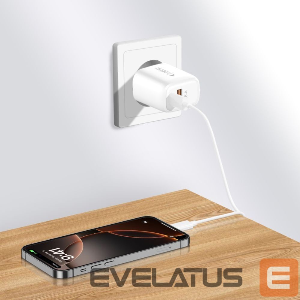 Muud kaubad Tech-Protect Tech-Protect NCA30 PD 30W QC3.0 USB-A / USB-C Wall Charger + USB-C / USB-C Cable 100cm - White