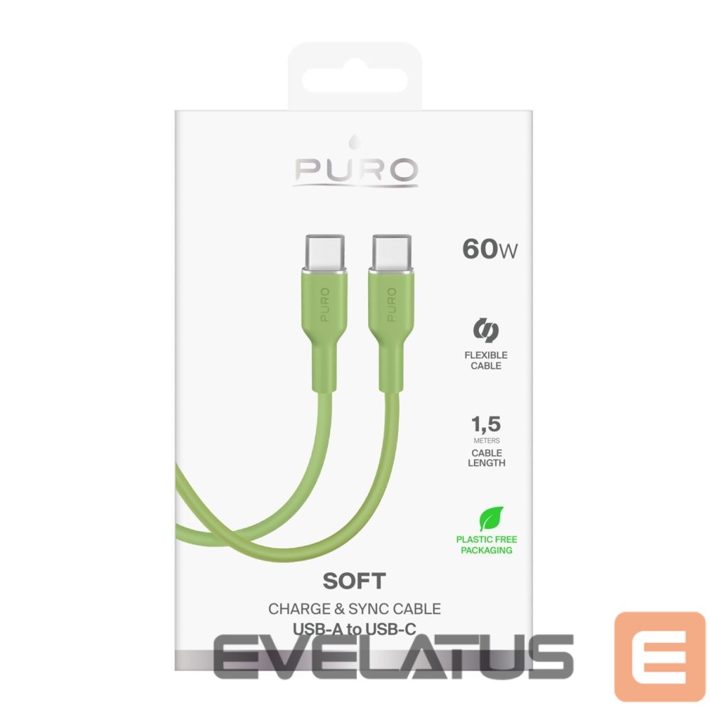 Muud kaubad Puro Puro ICON USB-C - USB-C cable 1.5m - green