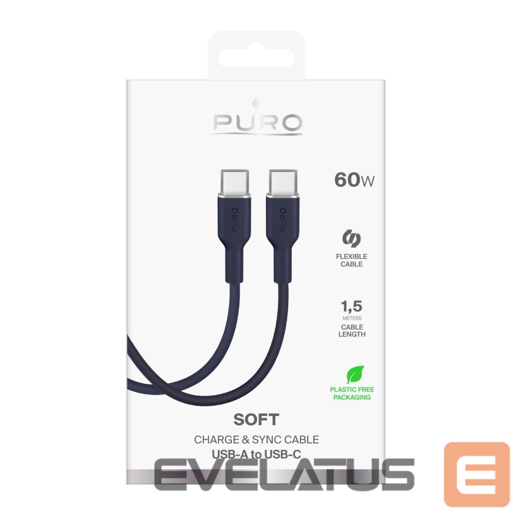 Muud kaubad Puro Puro ICON USB-C - USB-C Cable 1.5m - Navy Blue