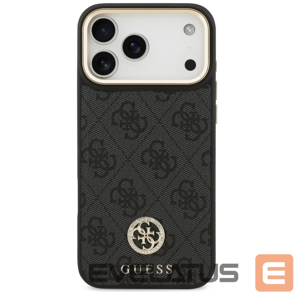 Muud kaubad Guess Guess 4G Srtass Logo & Big Strap Metal Buttons MagSafe Case for iPhone 17 Pro Max - Black