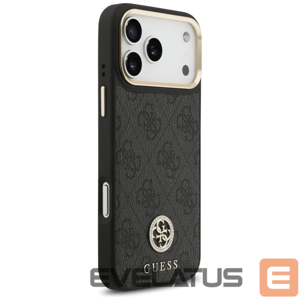 Muud kaubad Guess Guess 4G Srtass Logo & Big Strap Metal Buttons MagSafe Case for iPhone 17 Pro Max - Black