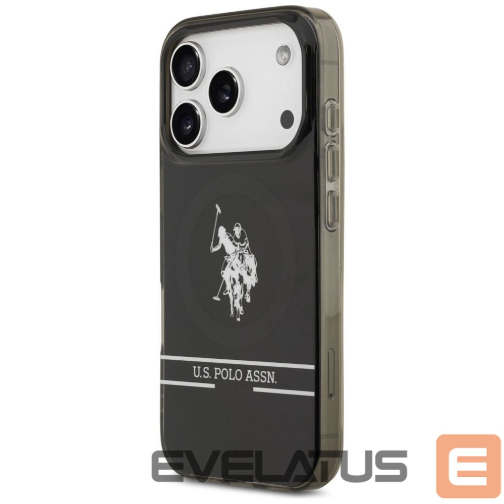 Muud kaubad U.S. Polo PU US Polo DH and Bottom Stripe Logo MagSafe Case for iPhone 17 Pro - Black