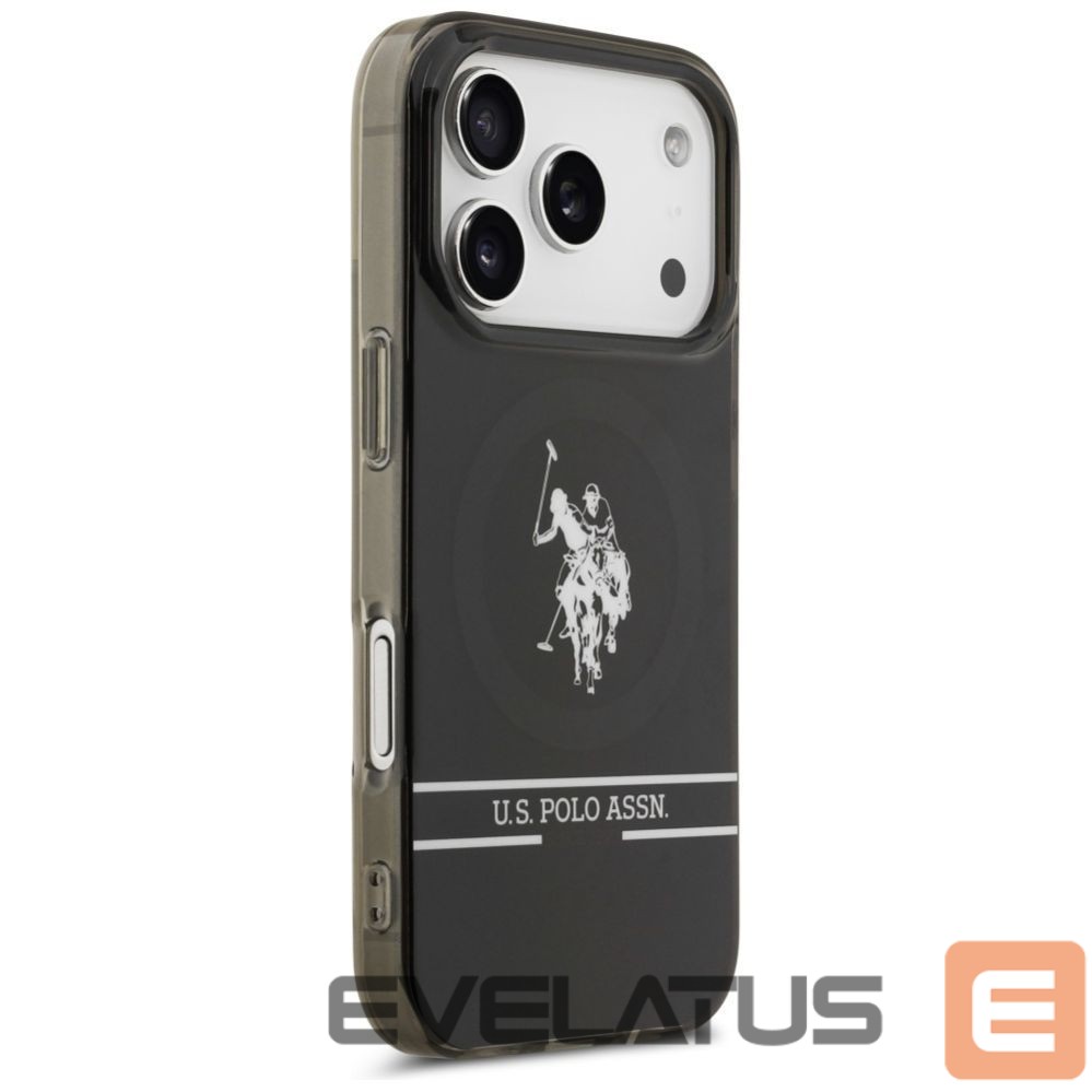 Muud kaubad U.S. Polo PU US Polo DH and Bottom Stripe Logo MagSafe Case for iPhone 17 Pro - Black