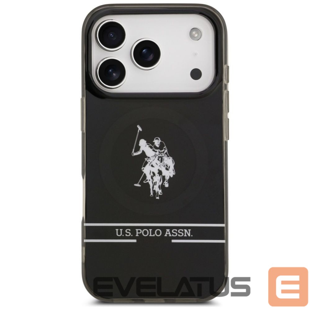 Muud kaubad U.S. Polo PU US Polo DH and Bottom Stripe Logo MagSafe Case for iPhone 17 Pro - Black