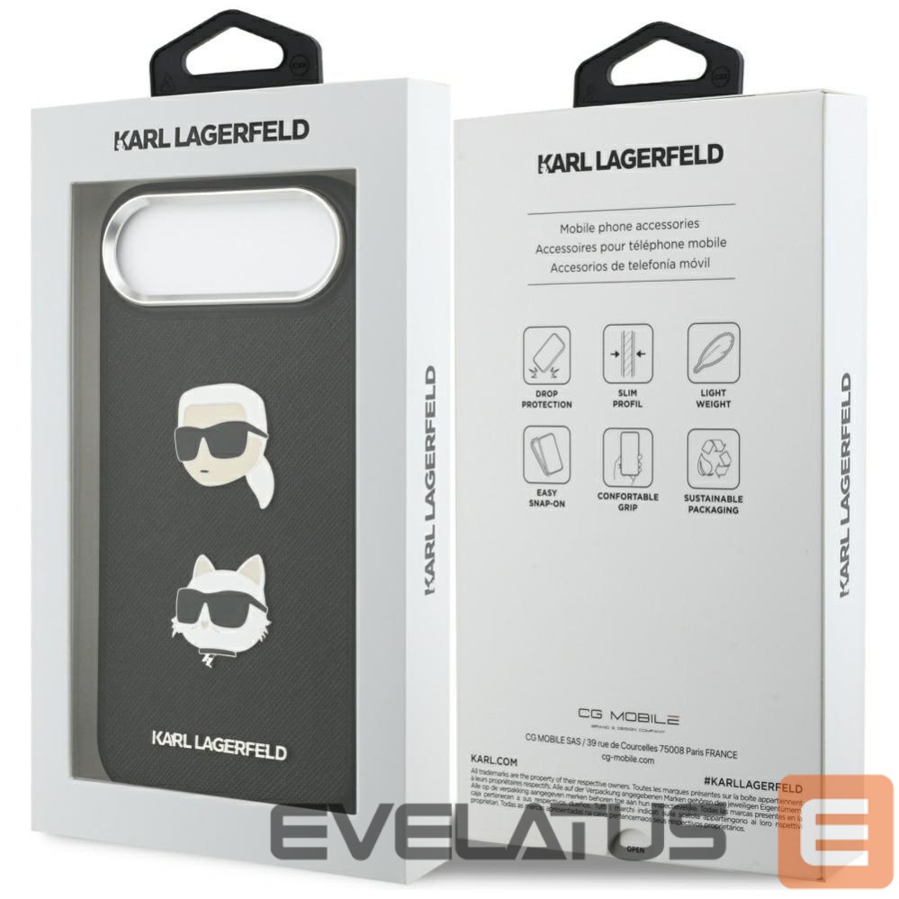 Muud kaubad Karl Lagerfeld Karl Lagerfeld FW Grained Karl & Choupette Heads Pins & Logo iPhone Air Case - Black