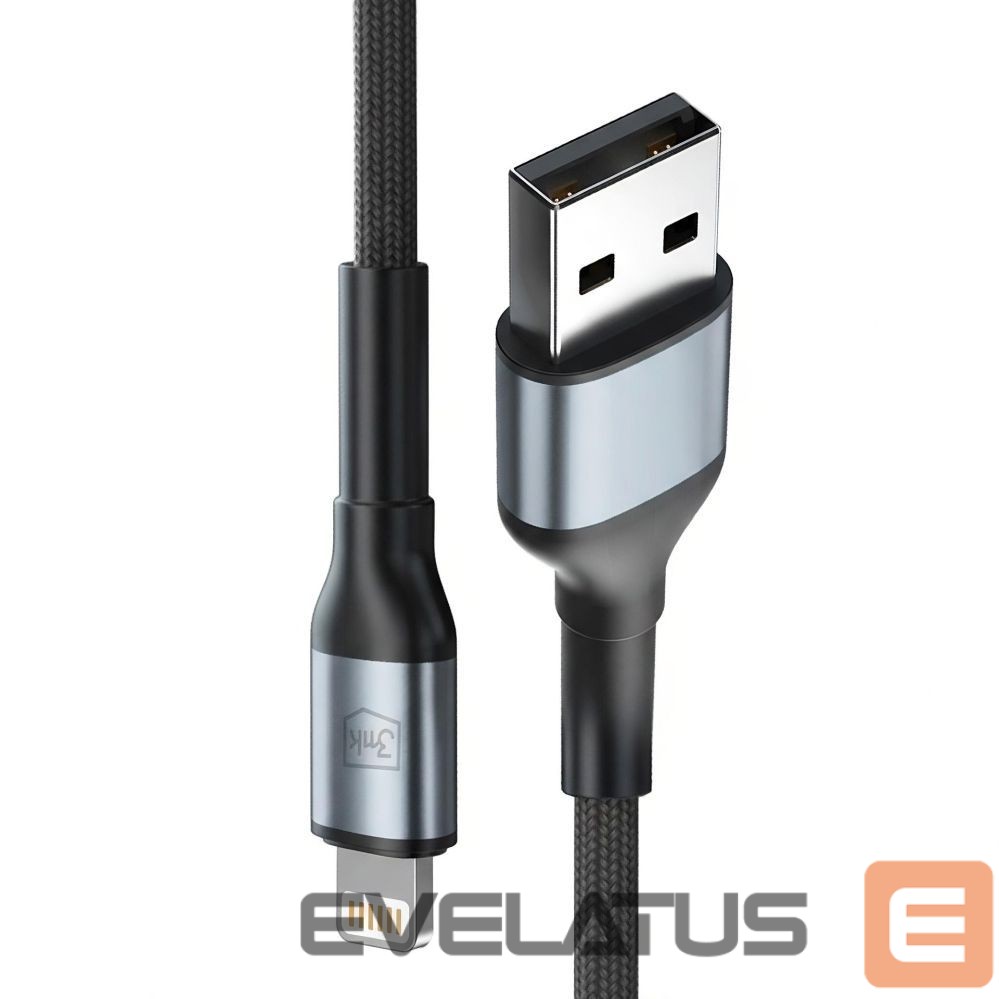Muud kaubad 3MK 3mk Hyper Cable 3mk Hyper Cable N-SERIES USB-A / Lightning 1m 5V/2.4A 12W / black