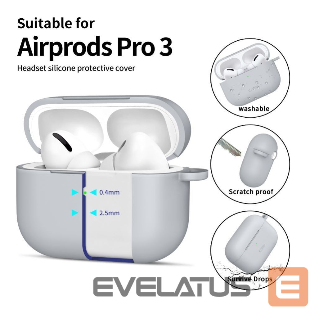 Muud kaubad Tech-Protect Tech-Protect Silicone Hook Case for AirPods Pro - Gray
