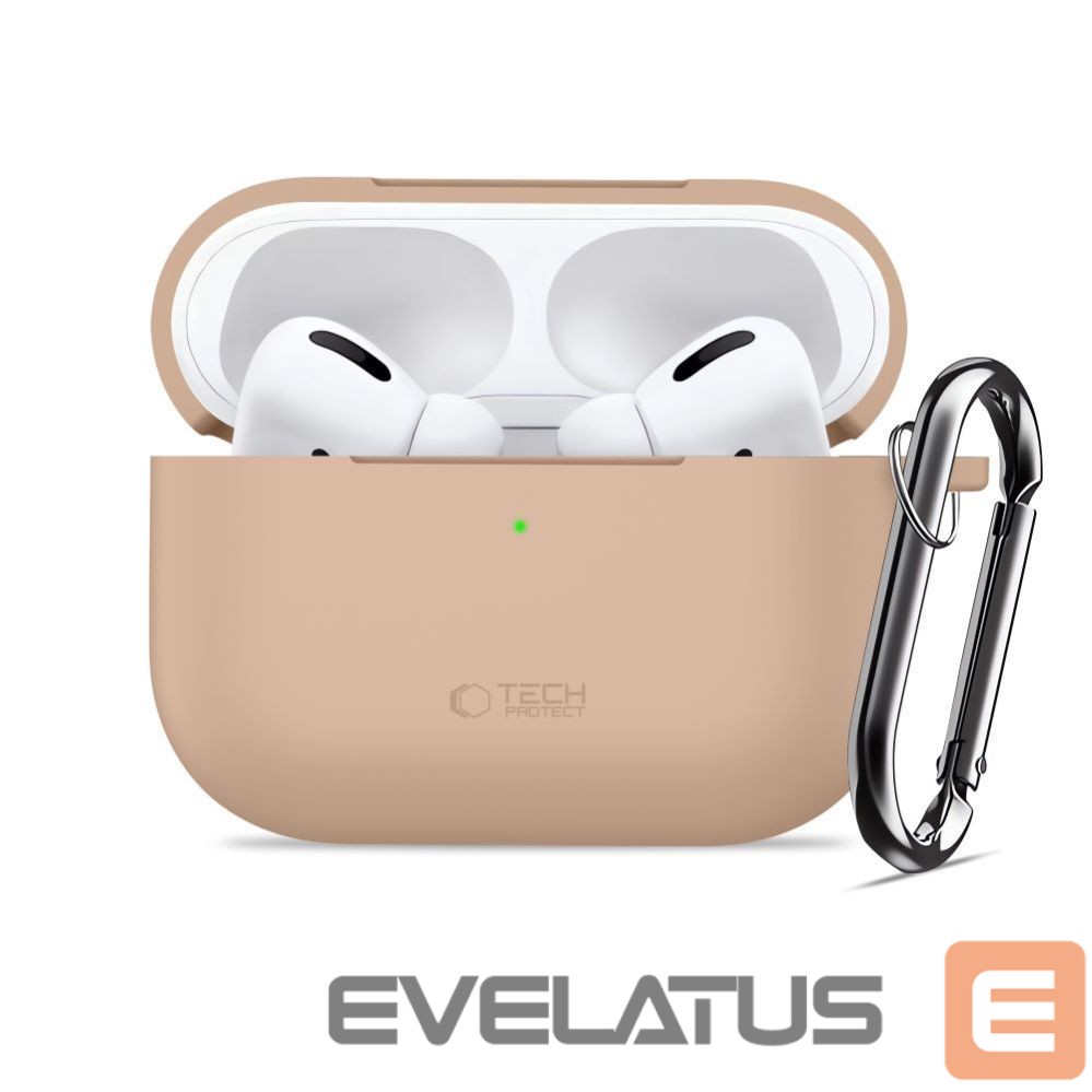 Muud kaubad Tech-Protect Tech-Protect Silicone Hook Case for AirPods Pro - Beige