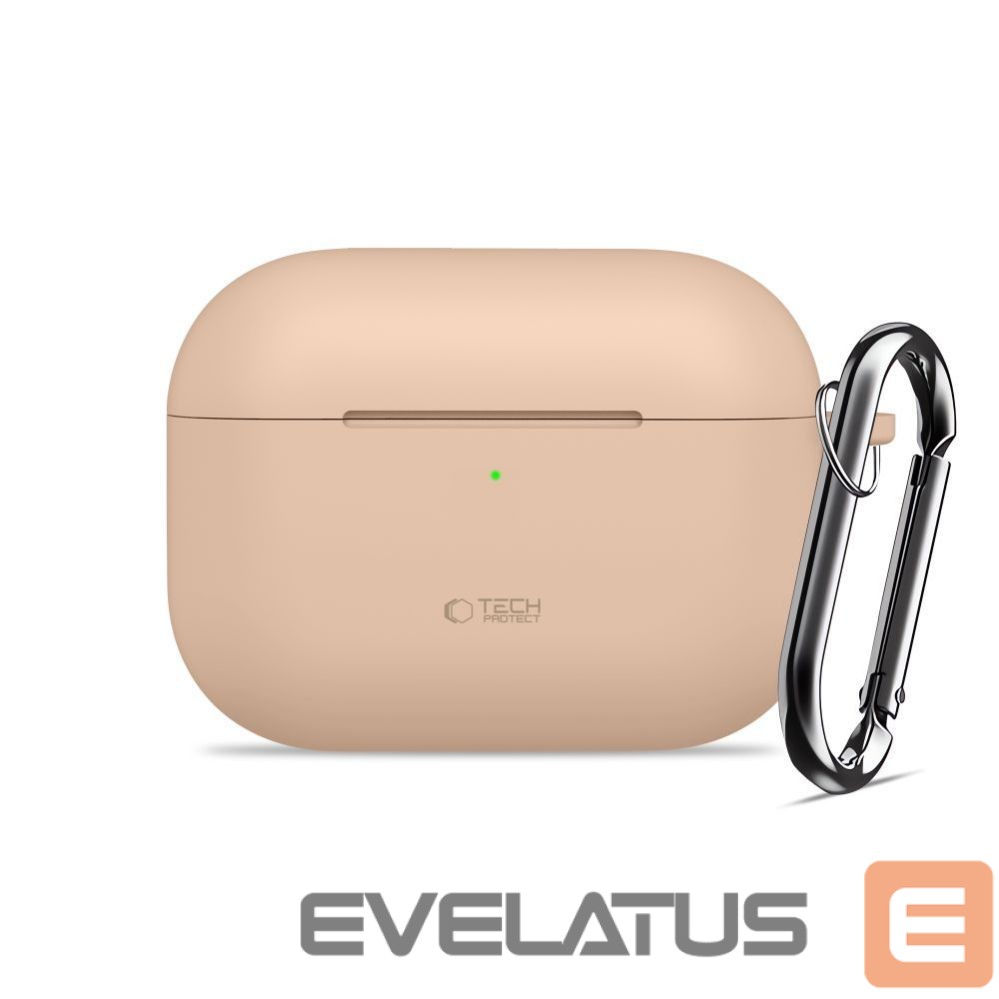 Muud kaubad Tech-Protect Tech-Protect Silicone Hook Case for AirPods Pro - Beige