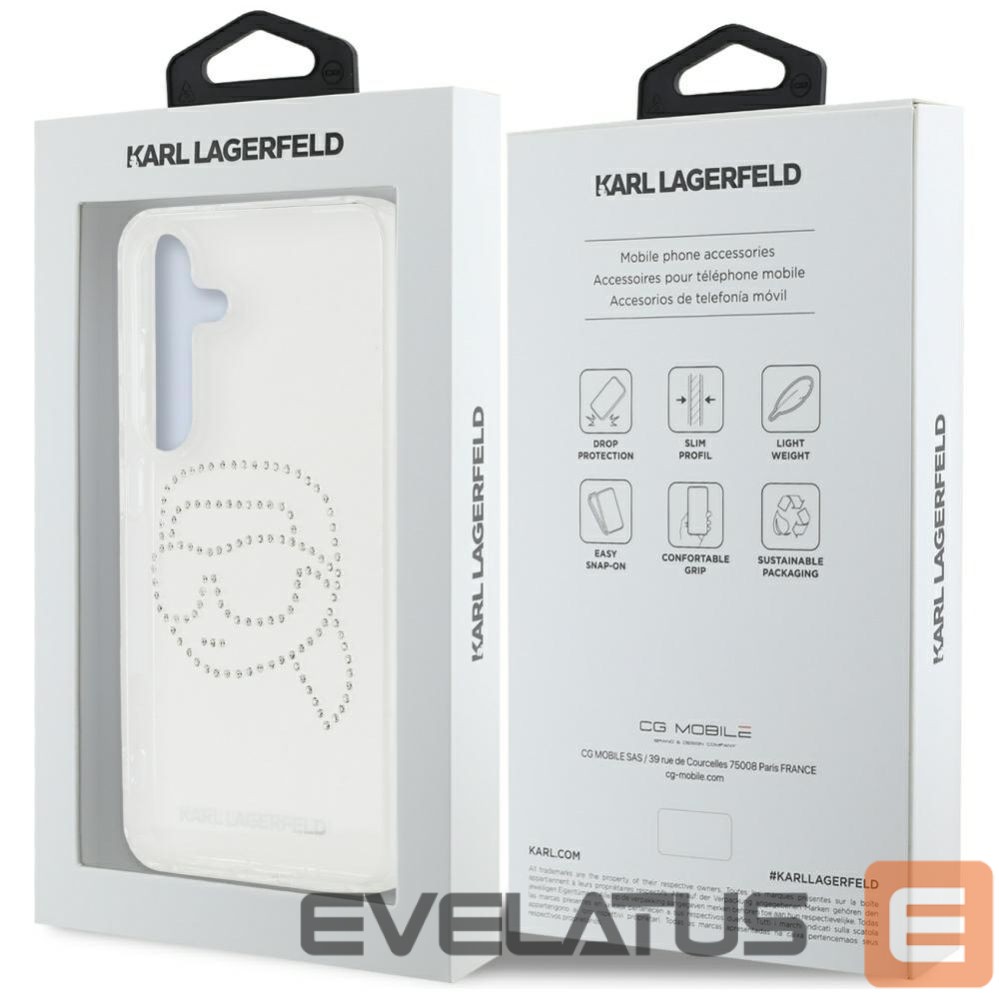 Muud kaubad Karl Lagerfeld Case Karl Lagerfeld Rhinestones Karl Head Logo Samsung Galaxy S25 transparent