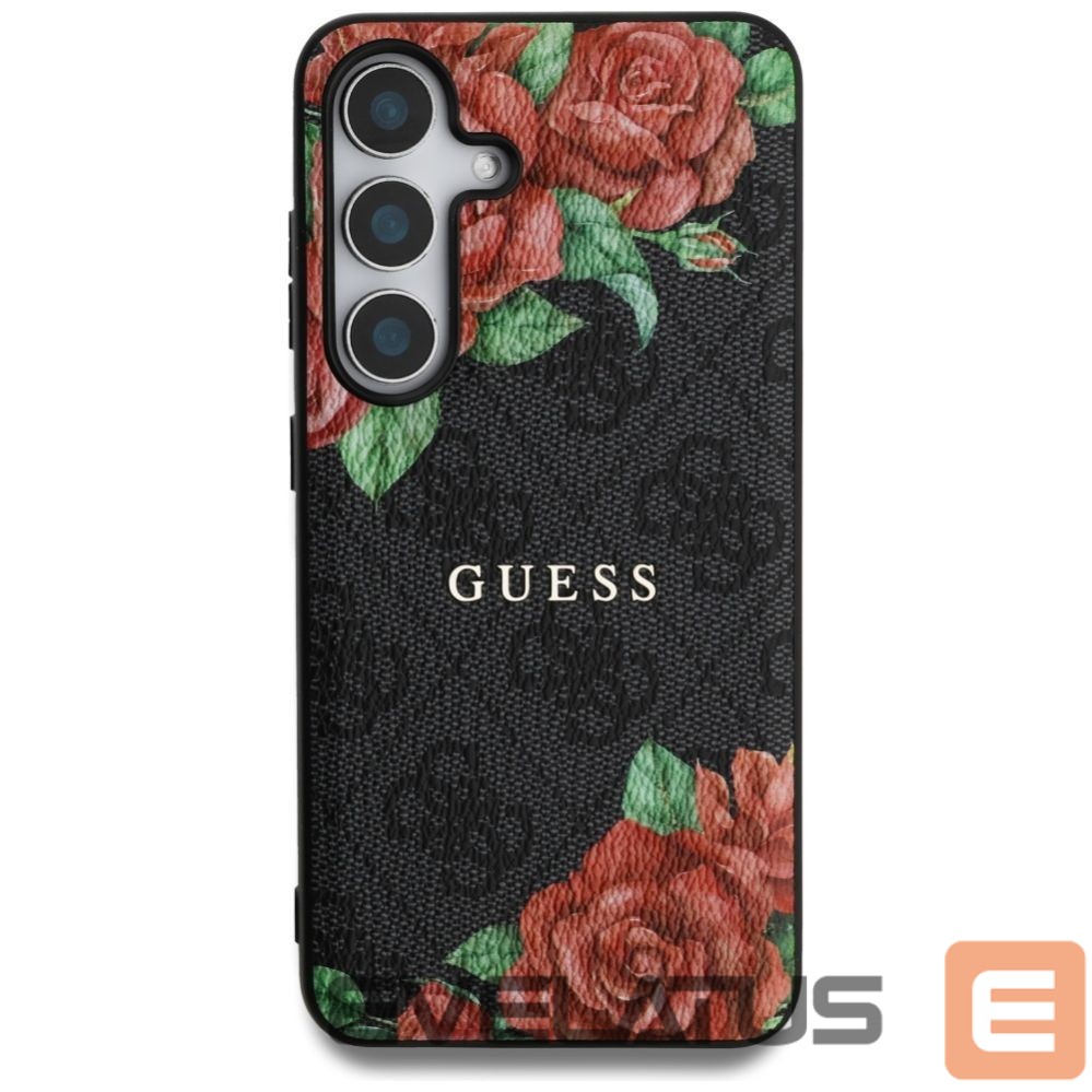 Muud kaubad Guess Guess Leather 4G Flowers Print Metal Classic Logo MagSafe Case for Samsung Galaxy S25 - Black