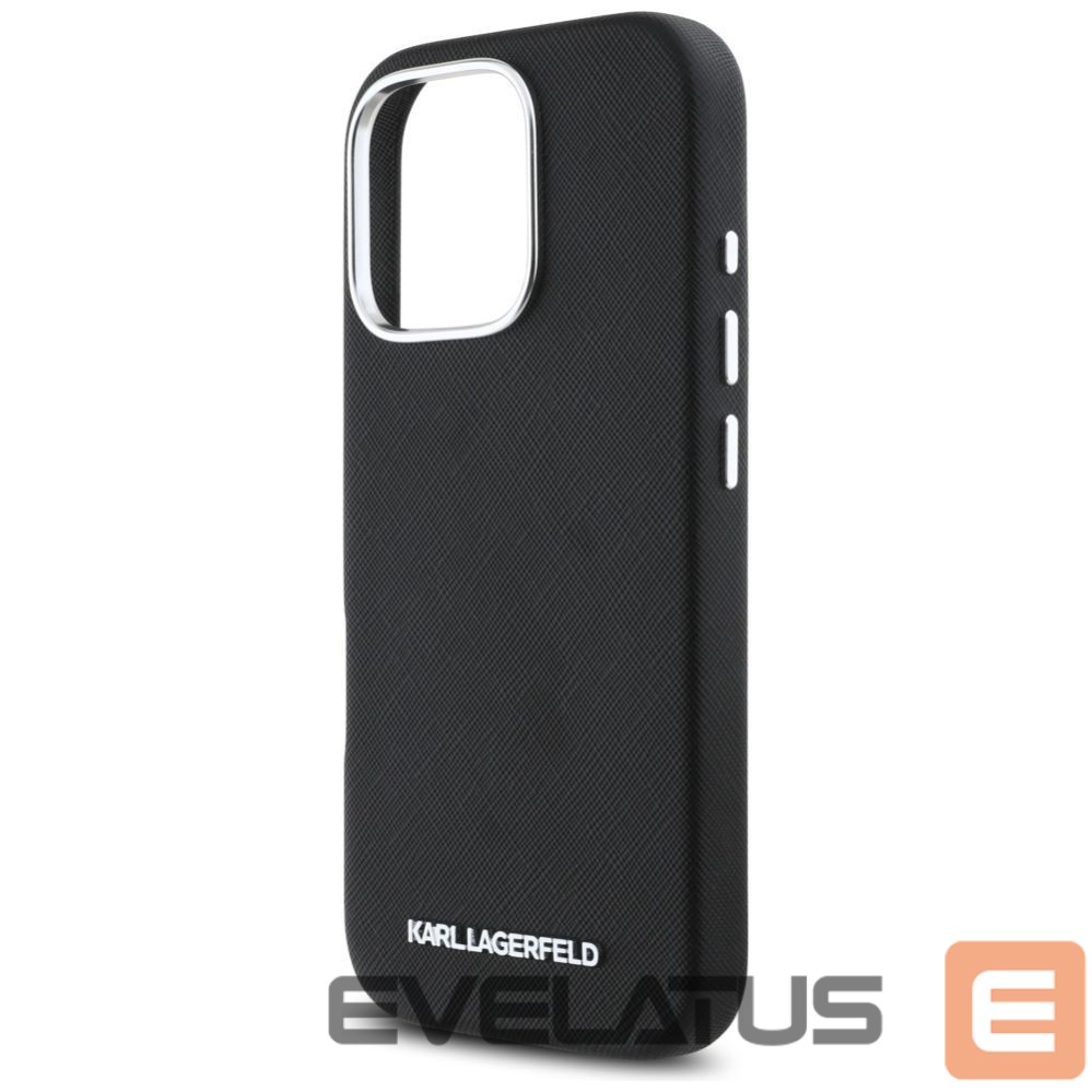 Muud kaubad Karl Lagerfeld Karl Lagerfeld Saffiano Full Wrapped Elongated Metal Logo MagSafe Case for iPhone 16 Pro Max - Black