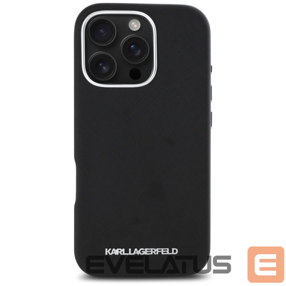 Muud kaubad Karl Lagerfeld Karl Lagerfeld Saffiano Full Wrapped Elongated Metal Logo MagSafe Case for iPhone 16 Pro Max - Black